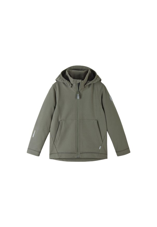 Wodoodporna kurtka softshellowa dla dzieci Reima Koivula. Kolor: zielony, szary, wielokolorowy. Materiał: softshell. Styl: sportowy