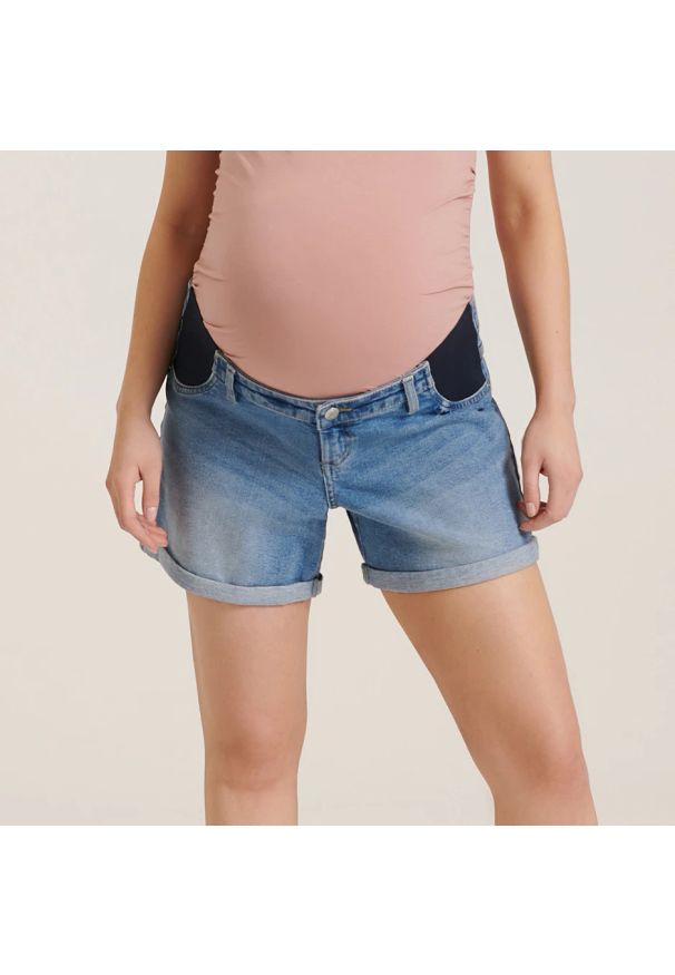 Sinsay - Szorty jeansowe MAMA - Niebieski. Kolor: niebieski. Materiał: jeans