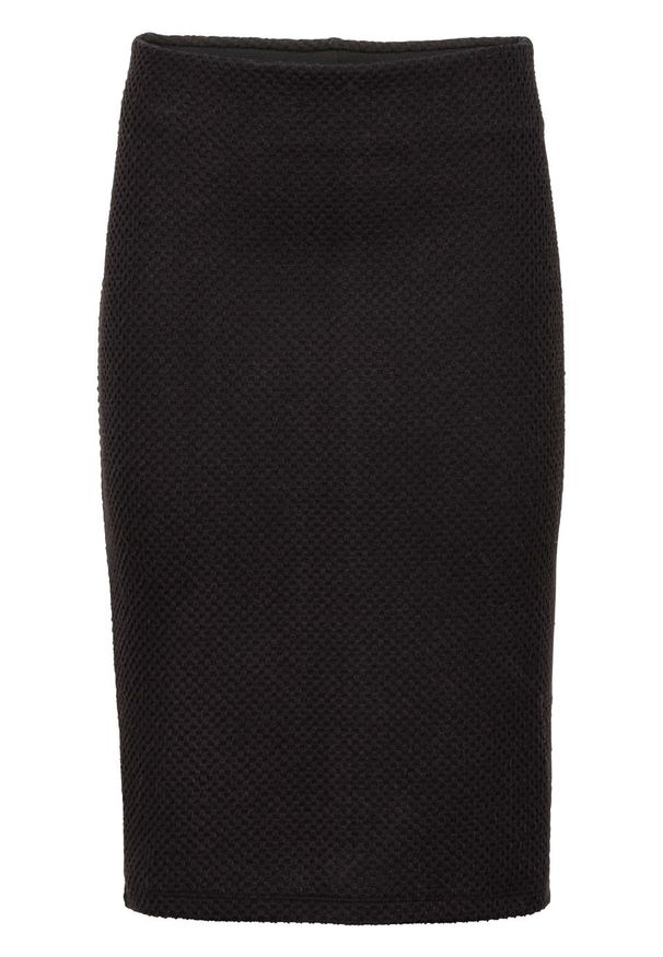 Elastyczna spódnica ołówkowa żakardowa bonprix czarny. Kolor: czarny. Materiał: żakard