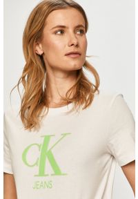 Calvin Klein Jeans - T-shirt J20J215312.4891. Okazja: na co dzień. Kolor: biały. Wzór: nadruk. Styl: casual #3