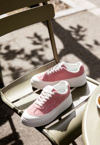 Born2be - Różowe Sneakersy VICES na Platformie w Stylu lat 90. Donah. Kolor: różowy. Sezon: lato. Obcas: na platformie #1