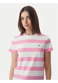 Tommy Jeans T-Shirt Flag DW0DW23801 Różowy jasny Regular Fit. Kolor: różowy. Materiał: bawełna #4