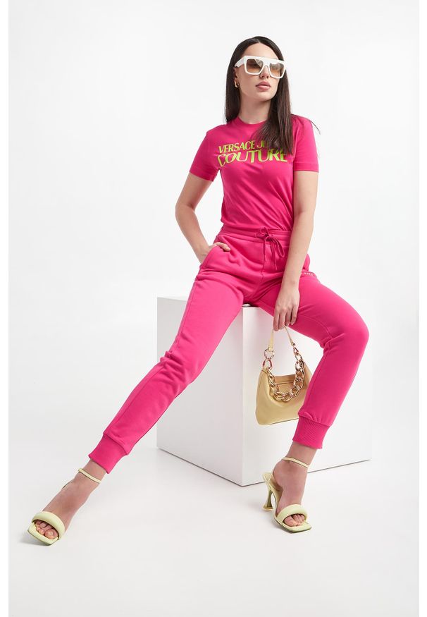 Versace Jeans Couture - T-shirt damski VERSACE JEANS COUTURE. Materiał: bawełna. Wzór: nadruk