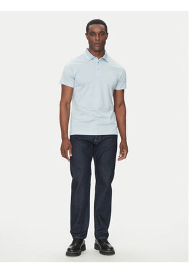 Karl Lagerfeld - KARL LAGERFELD Polo 745001 552200 Niebieski Slim Fit. Typ kołnierza: polo. Kolor: niebieski. Materiał: bawełna