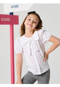 Sinsay - Bluzka z ozdobnym kołnierzykiem i kokardą - biały. Typ kołnierza: kokarda. Kolor: biały #1