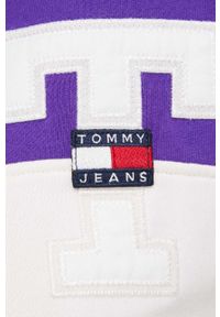 Tommy Jeans bluza damska kolor fioletowy wzorzysta. Kolor: fioletowy. Materiał: bawełna, dzianina. Długość rękawa: długi rękaw. Długość: długie #4