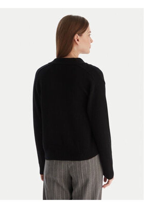 Marella Kardigan Blazer 2525346032 Czarny Regular Fit. Kolor: czarny. Materiał: wełna