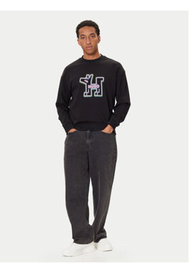 Hugo - HUGO Bluza Newirex 50549213 Czarny Regular Fit. Kolor: czarny. Materiał: bawełna