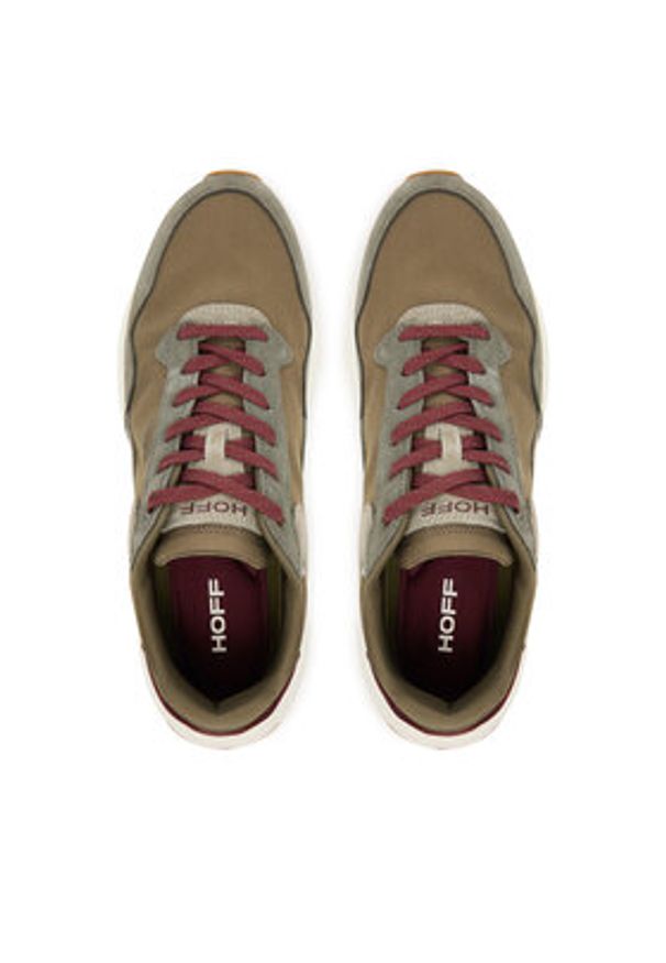 HOFF Sneakersy City Mkii 22535610 Khaki. Kolor: brązowy. Materiał: skóra, zamsz