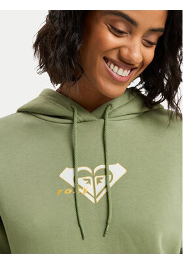 Roxy Bluza Vl Surf Stoked Hoodie Brushed ERJFT05028 Khaki Regular Fit. Kolor: brązowy. Materiał: syntetyk, bawełna