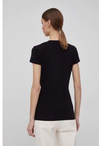 Armani Exchange t-shirt 3LYTAJ.YJC7Z damski kolor czarny. Kolor: czarny. Długość rękawa: krótki rękaw. Długość: krótkie. Wzór: aplikacja #4
