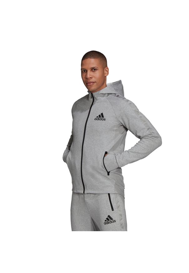 Adidas - Bluza z kapturem do FITNESSu męska. Typ kołnierza: kaptur. Materiał: materiał. Sport: fitness