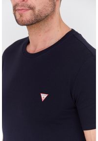 Guess - GUESS Granatowy męski t-shirt Core Tee, Rozmiar M. Kolor: niebieski #5