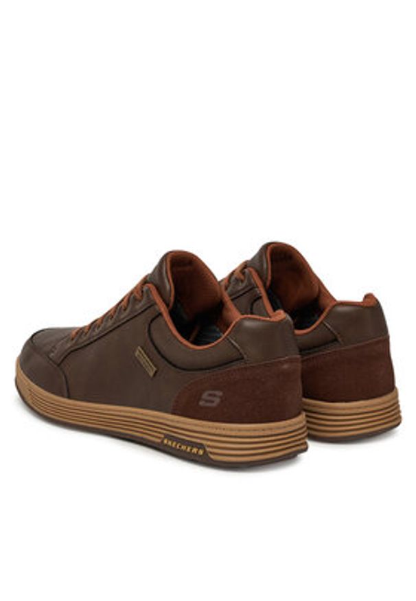 skechers - Skechers Sneakersy Sparkman 210944/CHOC Brązowy. Kolor: brązowy. Materiał: skóra