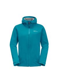 Kurtka przeciwdeszczowa damska Jack Wolfskin Highest Peak. Kolor: niebieski. Sport: turystyka piesza