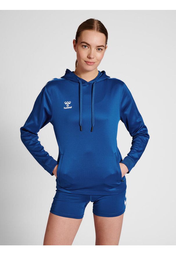 Bluza do piłki ręcznej damska Hummel Core XK z kapturem. Typ kołnierza: kaptur. Kolor: niebieski