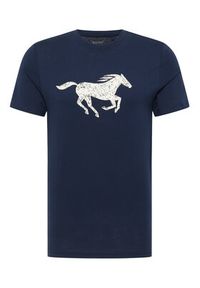 Mustang T-Shirt Austin 1016483 Granatowy Regular Fit. Kolor: niebieski. Materiał: bawełna #4