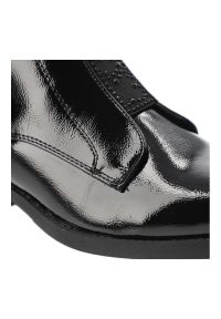 Czarne Botki S.Barski Ocieplane Obuwie Damskie. Okazja: na co dzień. Kolor: czarny. Materiał: materiał, lakier. Sezon: zima, jesień. Obcas: na obcasie. Styl: elegancki, casual. Wysokość obcasa: niski #4