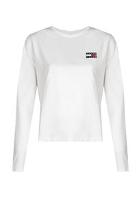 TOMMY HILFIGER - Tommy Hilfiger Bluzka | DW0DW07433 | Kobieta | Biały. Okazja: na co dzień. Kolor: biały. Materiał: bawełna, poliester. Długość rękawa: długi rękaw. Długość: długie. Wzór: aplikacja. Styl: casual #4