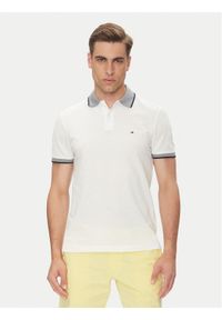 TOMMY HILFIGER - Tommy Hilfiger Polo MW0MW33140 Biały Regular Fit. Typ kołnierza: polo. Kolor: biały. Materiał: bawełna