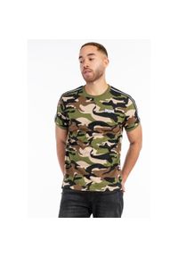 T-shirt o klasycznym kroju Lonsdale Gunnista. Kolor: wielokolorowy, zielony, brązowy. Materiał: guma. Wzór: aplikacja, nadruk