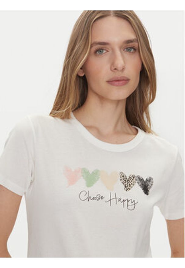 JDY T-Shirt Michigan 15311702 Biały Regular Fit. Kolor: biały. Materiał: bawełna