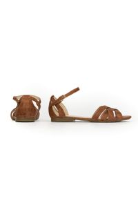 Zapato - sandały - skóra naturalna - model 370 - kolor brązowe kroko. Kolor: brązowy. Materiał: skóra