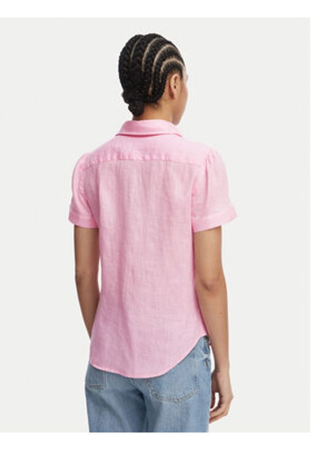 Polo Ralph Lauren Koszula 211973366501 Różowy jasny Regular Fit. Typ kołnierza: polo. Kolor: różowy. Materiał: len