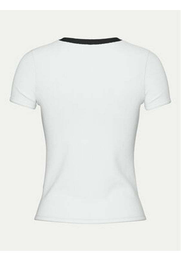 Pieces T-Shirt May 17154483 Biały Slim Fit. Kolor: biały. Materiał: bawełna