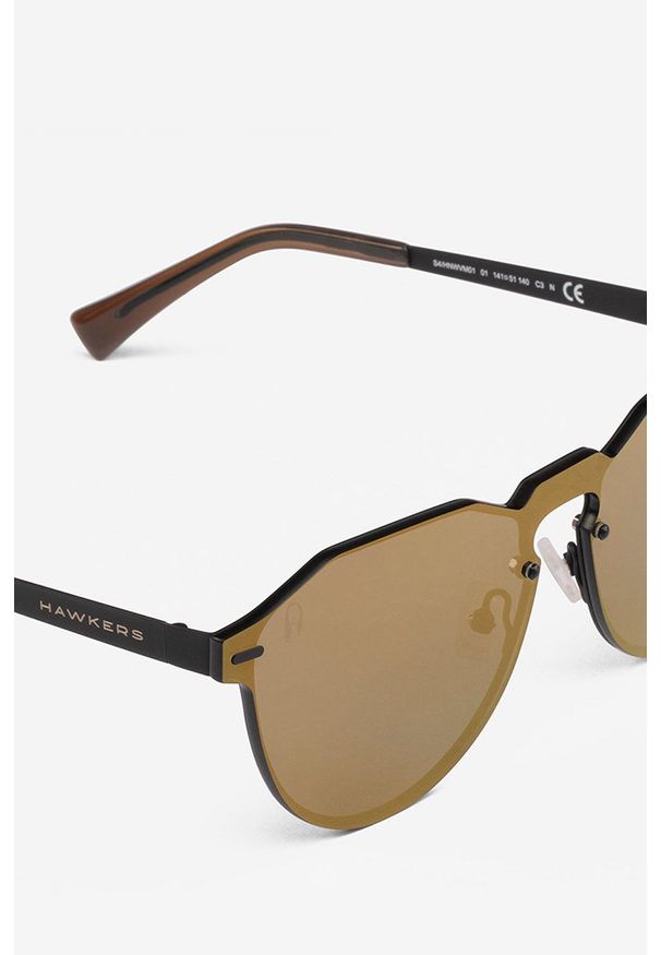 Hawkers - Okulary STEVE AOKI GUN METAL VEGAS. Kształt: okrągłe. Kolor: brązowy