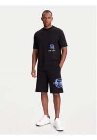 Karl Lagerfeld - KARL LAGERFELD T-Shirt 755144 553225 Czarny Regular Fit. Typ kołnierza: dekolt w karo. Kolor: czarny. Materiał: bawełna #3