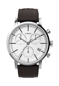 Timex zegarek TW2V36600 Midtown męski kolor brązowy. Kolor: brązowy. Materiał: materiał, skóra