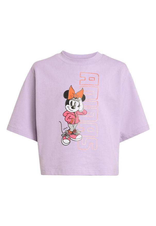 Adidas - Koszulka Disney Minnie Mouse Kids. Kolor: różowy. Wzór: motyw z bajki