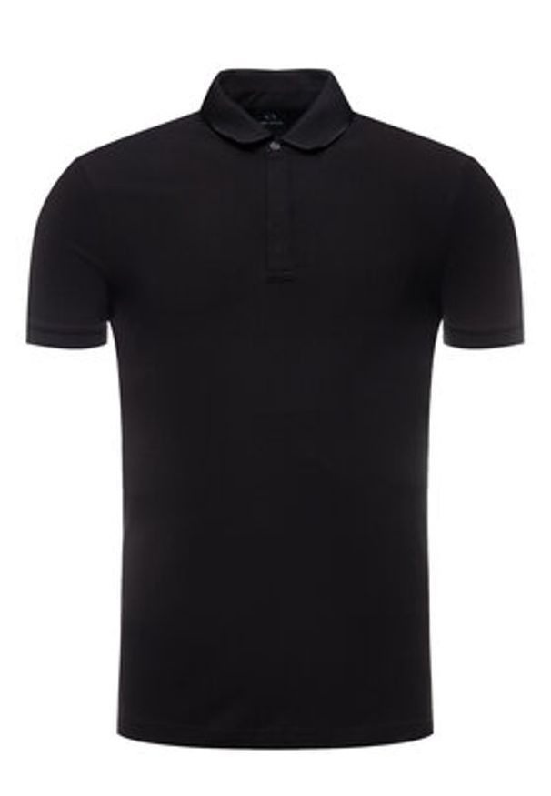 Armani Exchange Polo 8NZF91 ZJ81Z 1200 Czarny Slim Fit. Typ kołnierza: polo. Kolor: czarny. Materiał: bawełna
