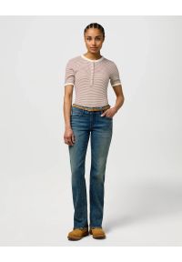 Wrangler - DAMSKA KOSZULKA WRANGLER FEMME KNIT HENLEY COGNAC 112370741. Typ kołnierza: typu henley #6