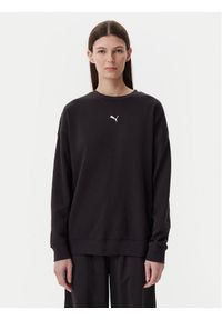 Puma Bluza Ess 685401 Czarny Oversize. Kolor: czarny. Materiał: syntetyk, bawełna