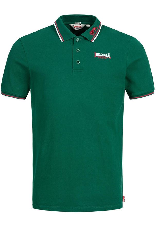 Polo Lonsdale Lion. Typ kołnierza: polo. Kolor: zielony. Styl: elegancki, sportowy