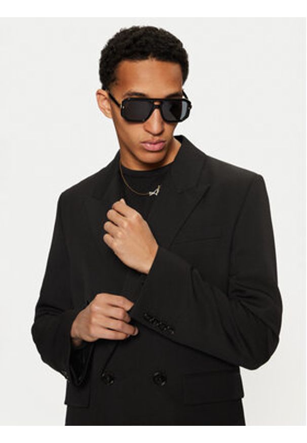 AMI PARIS - AMI Paris Płaszcz przejściowy HCO319.WV0037 Czarny Regular Fit. Kolor: czarny. Materiał: wełna