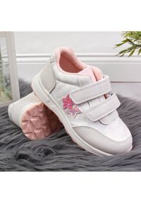 Buty sportowe dziewczęce na rzepy białe American Club różowe. Zapięcie: rzepy. Kolor: biały, różowy, wielokolorowy #4
