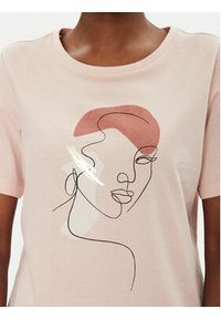 Fransa T-Shirt 20615408 Różowy Regular Fit. Kolor: różowy. Materiał: bawełna