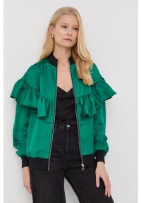 Karl Lagerfeld kurtka 221W1400 damska kolor zielony przejściowa. Okazja: na co dzień. Kolor: zielony. Materiał: materiał, włókno. Wzór: gładki. Styl: casual #2