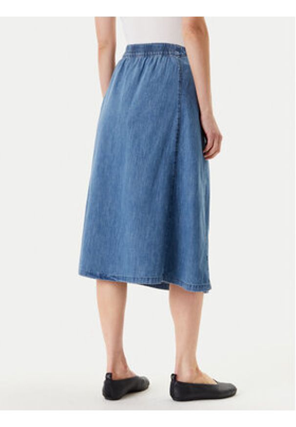 United Colors of Benetton - United Colors Of Benetton Spódnica trapezowa 4KOWD004Q Niebieski Regular Fit. Kolor: niebieski. Materiał: bawełna