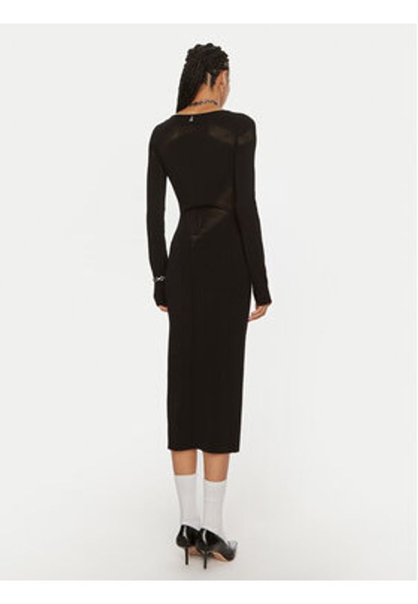 Patrizia Pepe Sukienka dzianinowa 8A1348 K195 K103 Czarny Slim Fit. Kolor: czarny. Materiał: syntetyk