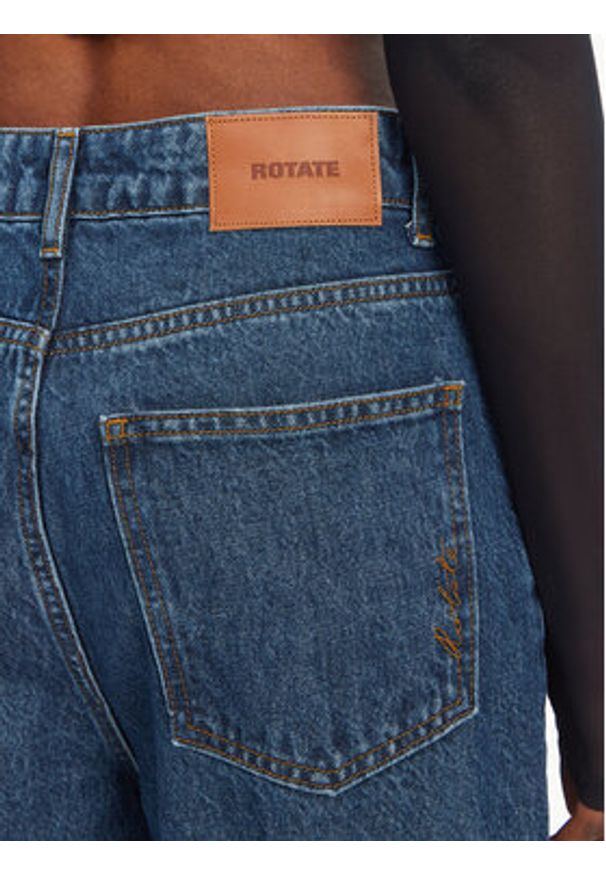 ROTATE Jeansy 1140731602 Granatowy Wide Leg. Kolor: niebieski
