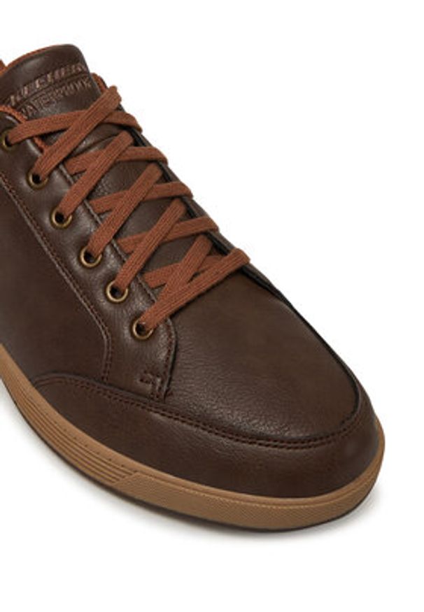 skechers - Skechers Sneakersy Sparkman 210944/CHOC Brązowy. Kolor: brązowy. Materiał: skóra