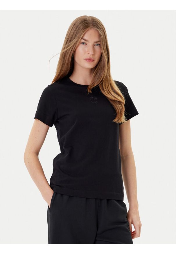 Pinko - PINKO T-Shirt Bussolotto 100355 A2RD Czarny Regular Fit. Kolor: czarny. Materiał: bawełna