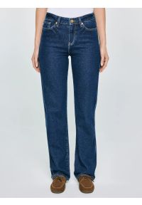 Big-Star - Jeansy damskie z prostą nogawką granatowe Myrra 545. Stan: podwyższony. Kolor: niebieski. Styl: elegancki, klasyczny #1