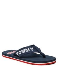 Tommy Jeans Japonki Flip Flop Logo Tape EM0EM01147 Granatowy. Kolor: niebieski. Materiał: materiał #4