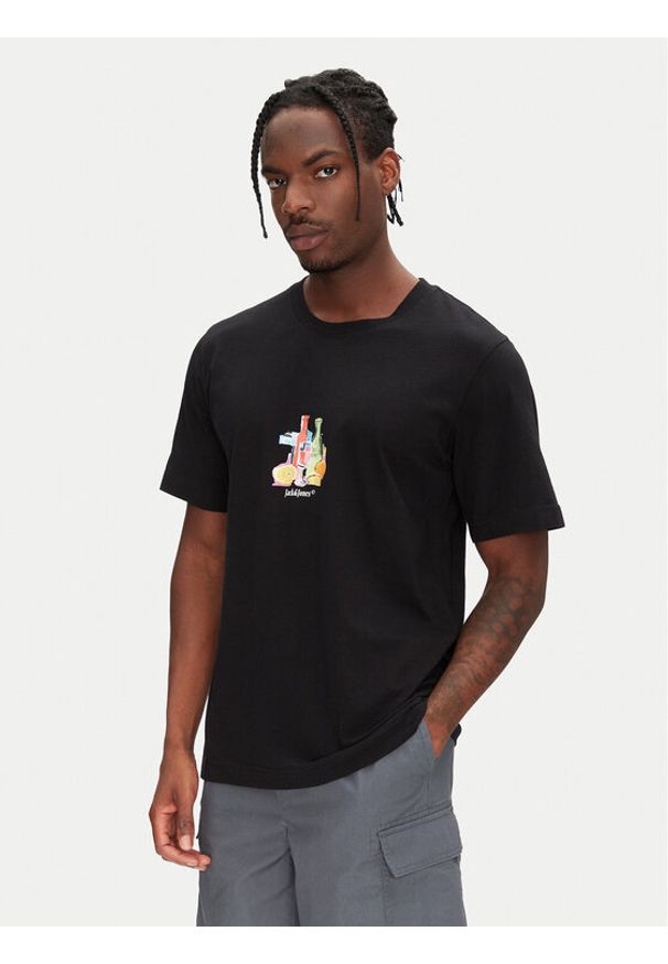 Jack & Jones - Jack&Jones T-Shirt Varenna 12273162 Czarny Regular Fit. Kolor: czarny. Materiał: bawełna