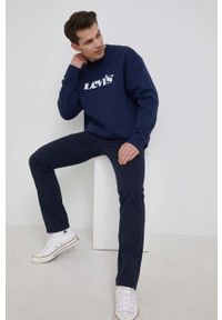 Levi's® - Levi's spodnie 511 męskie kolor granatowy proste. Okazja: na spotkanie biznesowe. Kolor: niebieski. Materiał: tkanina, bawełna. Wzór: gładki. Styl: biznesowy #2